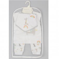 D12823: Baby Unisex Jungle Fun 4 Piece Outfit (0-6 Months)